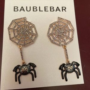 NWT Baublebar Spider & Cobweb Earrings